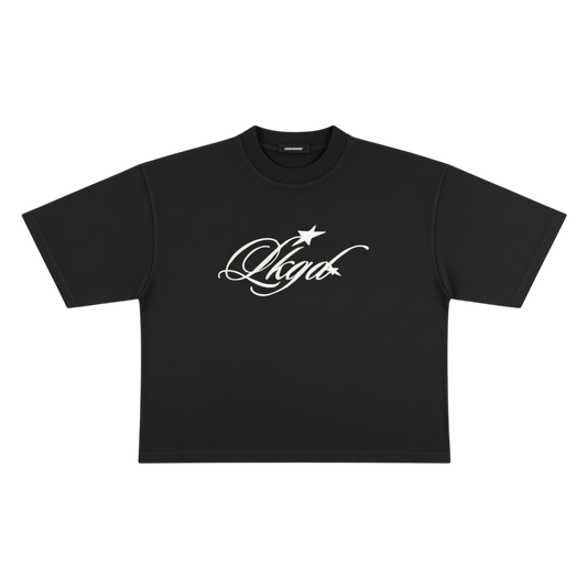 STARSCRIPT Boxy Crop Tee | Obsidian Black