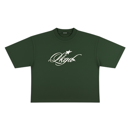 STARSCRIPT Boxy Crop Tee | Moss Green
